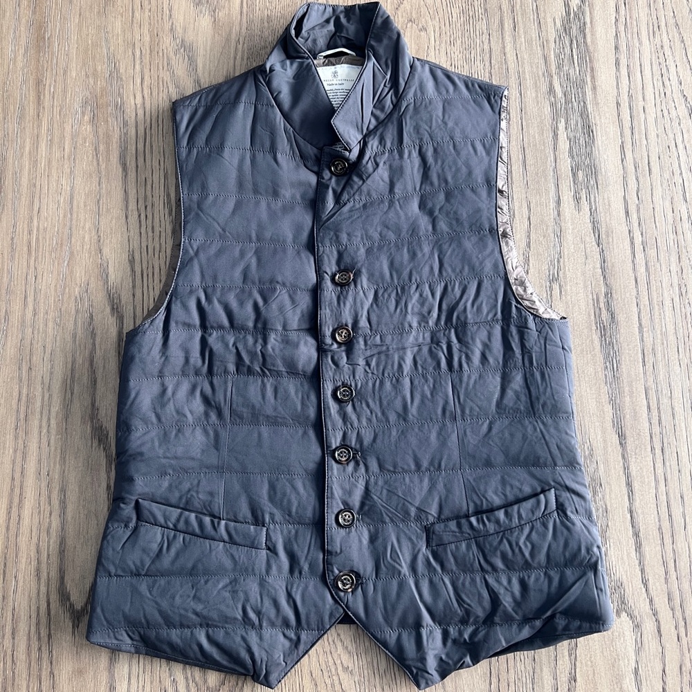 Brunello Cucinelli Quilted Vest Ash Grey